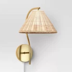 Threshold 1 Light Rattan Wall Sconce Brass. Fixed Price $46.60.