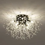 Tanlux Crystal Flush Mount Ceiling Light Fixtures, Modern Black Sputnik Firew.... Fixed Price $95.18.