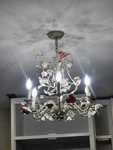Elk Home Heritage 6-LIGHT Cream Chandelier With Metal Porcelain Roses. Fixed Price $300.00.