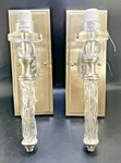 Uttermost Campania Single Light Sconces Sculpted Clear Acrylic Accents Stainless. Fixed Price $225.00.