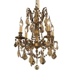 Elegant Rosalia 4-LT 17" Royal Cut Chandelier, Gold/smoke 9204D17FG-GT-RC. Fixed Price $1010.00.