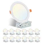 12 Pack 6 Inch 5CCT Led Recessed Ceiling Dimmable Panel Light With Junction Box. Fixed Price $62.39.