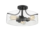 Bellevue ZCF89176 Harrison 3 Light 15"W Semi-flush Drum Ceiling Black. Fixed Price $292.00.