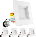 Pack Luxrite 4" Square Led Recessed Light Dimmable 5CCT 2700K-5000K 750LM Etl. Fixed Price $69.98.
