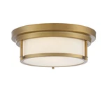 Meridian M60062 Light 13"W Flush Mount Drum Ceiling Fixture - Brass. Fixed Price $130.00.