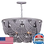 Canarm Nicole Chandelier 5-LIGHT 60W Type Grey Real Wood Beads 18.5 X 23. Fixed Price $196.89.