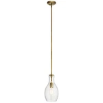 Natural Brass One Light Mini Pendant From The Everly Collection. Fixed Price $194.99.