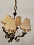Murray Feiss F1801 4-LIGHT Beaded Chandelier With Fabric Shades. Fixed Price $199.95.