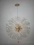 Lamqee 8-LIGHT 15.7" Gold Dandelion Firework Crystal Starburst Pendant. Fixed Price $59.99.