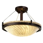 Justice Design Veneto Luce Ring 18" Semi-flush, Rnd, Dk Brz, Whtwash, Led. Fixed Price $556.80.