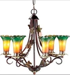 Dale Tiffany Lily Swag Fixture Blown Art Glass Shades 22X22" Chandelier Nos. Fixed Price $520.00.