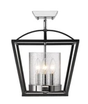 Golden Lighting 4309-SF Blk-sd Mercer Semi-flush Mount Modern Style. Fixed Price $129.00.
