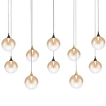 Eurofase Lighting 48932 Iissa 47"W Linear Chandelier Gold-black Mix / Amber. Fixed Price $2430.00.