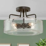 Laluz LL2UNNHL13675R2 12 In. Modern Farmhouse Bronze With Seeded Glass Shade. Fixed Price $79.99.