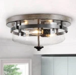 Lnc Flush Mount Ceiling Light Indoor - Seeded Glass Dome Bronze. Fixed Price $97.85.