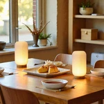 Jhy Design 9" 3-COLOR Light Source Dimmable Touch Bedside Lamps Set Of 2 Recha. Fixed Price $81.59.