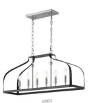Abner Mill 6-LIGHT Brushed Nickel Chandelier With Matte Black Accents. Fixed Price $189.99.