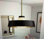 Rrtyo Alnora 1-LIGHT Modern Black Dome Pendant With Milky White Frosted Gl. Fixed Price $107.99.