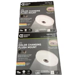 Lot 2 Commercial Electric Profile 11 In Led Flush Mount W/night Light Feature. Fixed Price $39.99.