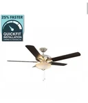 Hampton Bay Holly Springs 52" Led Ceiling Fan Light Brushed Nickel 3572979. Fixed Price $69.99.