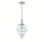 Jeremiah P600CH1 Mini Pendant 10.5" Clear Glass Corded Chrome. Fixed Price $149.40.