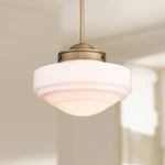 Golden Lighting Ingalls 12" Wide Modern Brass White Glass Mini Pendant. Fixed Price $269.99.