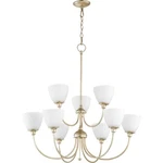 Quorum Celeste Light 32' Chandelier, Aged Silver Leaf 6109-9-60. Fixed Price $144.99.