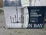 Hampton Bay Highgate Matte Black 6-LIGHT Chandelier. Fixed Price $30.00.
