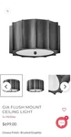 Hinkley Lighting Gia 2 Med Flush Mount, Graphite/etched Lens - 34094BGR. Fixed Price $199.00.