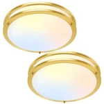 13 Inch Flush Mount Fixtures, 2-PACK Gold Led Ceiling Lights With 2700K.... Fixed Price $76.41.