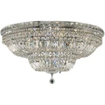 Foyer Living Or Dining Room Crystal 18 Light Chrome Flush Mount Chandelier 30". Fixed Price $1013.32.