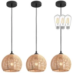 Pendant Light Pack 8.7 Natural Wicker Boho Farmhouse ZS-3211-Y-3 Ayshwilldec. Fixed Price $179.99.