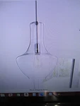 Jonathan Y Watts 10.5 In. 1- Light Chrome/clear Glass/metal Led Pendant Ob New. Fixed Price $44.99.