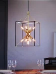 Artika Clyde 25-WATT 9-LIGHT Black Gold Sputnik Pendant Chandelier. Fixed Price $75.95.