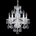 Schonbek 2999-40H, 5 Light Crystal Chandelier In Polished Silver. Fixed Price $899.00.