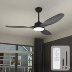52'' Black Ceiling Fan With Remote, 3 Blades, 6 Speeds & Dimmable Led Lights. Fixed Price $184.99.