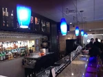 Elk Lighting Blue Glass Pendant Lamp W/satin Nickel Ceiling Plate. Fixed Price $30.00.