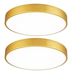 2 Pack Gold Led Ceiling Fixture Flush Mount 15 Inch 36W, Dimmable Light.... Fixed Price $162.99.