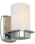 8" Eglo 203985A Chrome Indoor Wall Sconce Light Fixture W/ Frosted Glass Nib. Fixed Price $15.99.