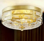 Uolfin Amelia Brass Gold Flush Mount, Water Ripple Glass Shade. Fixed Price $115.00.