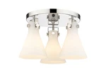Innovations Lighting 411-3F-11-20 Newton Cone Flush White. Fixed Price $448.80.