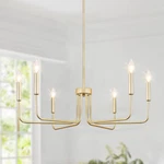 Gold Chandelier, 6-LIGHT Farmhouse Chandeliers For Dining Room, Rustic Candle. Fixed Price $116.99.
