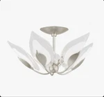 Silver Leaf Blossom Chandelier, Hudson Valley 5-LIGHT Handcrafted Glass, New. Fixed Price $650.00.