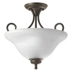 2-LIGHT Antique Bronze Semi-flush Mount By Progress Lighting P3460-20. Fixed Price $49.95.