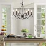 Lnc 28 In. 6-LIGHT Rusted Bronze Classic Candlestick Chandelier W/ Crystal Drops. Fixed Price $89.99.
