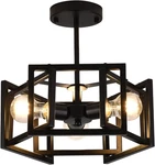 Elegant 3-LIGHT Black Semi Flush Mount Ceiling For Home & Kitchen. Fixed Price $70.97.