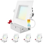 Luxrite 5" Square Led Recessed Light J-box 18W 5CCT 1600LM Dimmable 4 Pack. Fixed Price $229.99.