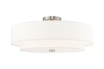 Livex Lighting 52140 Meridian 22"W Semi-flush Drum Nickel. Fixed Price $349.96.