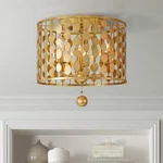 Crystorama Layla 15" Wide Antique Gold Ceiling Light. Fixed Price $548.00.