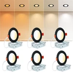 Cycevsun Black Recessed Lights, Canless 4 Inch Soffit Wafer Pot Lighting With. Fixed Price $83.53.